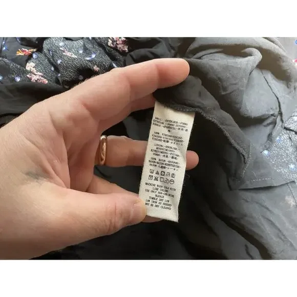 Free People Two Faces Mini Dress Black Floral Size XS - Picture 10 of 12